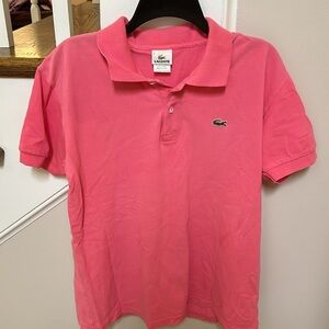 Lacoste pink short sleeve polo shirt